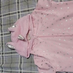 Girls zipper sweatshirt with unicorn hood